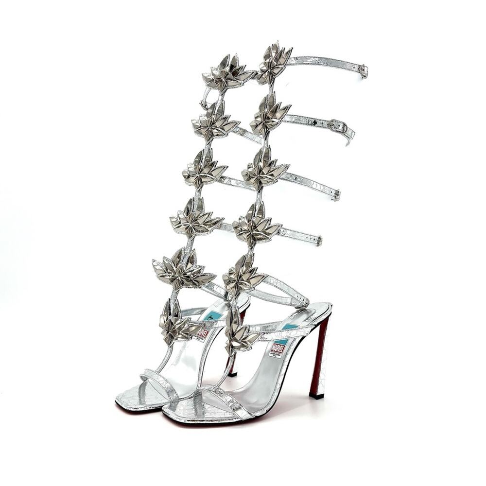 NEW Christian Louboutin x Marvel Sea Warrior 100 Gladiator Knee High Sandals 40